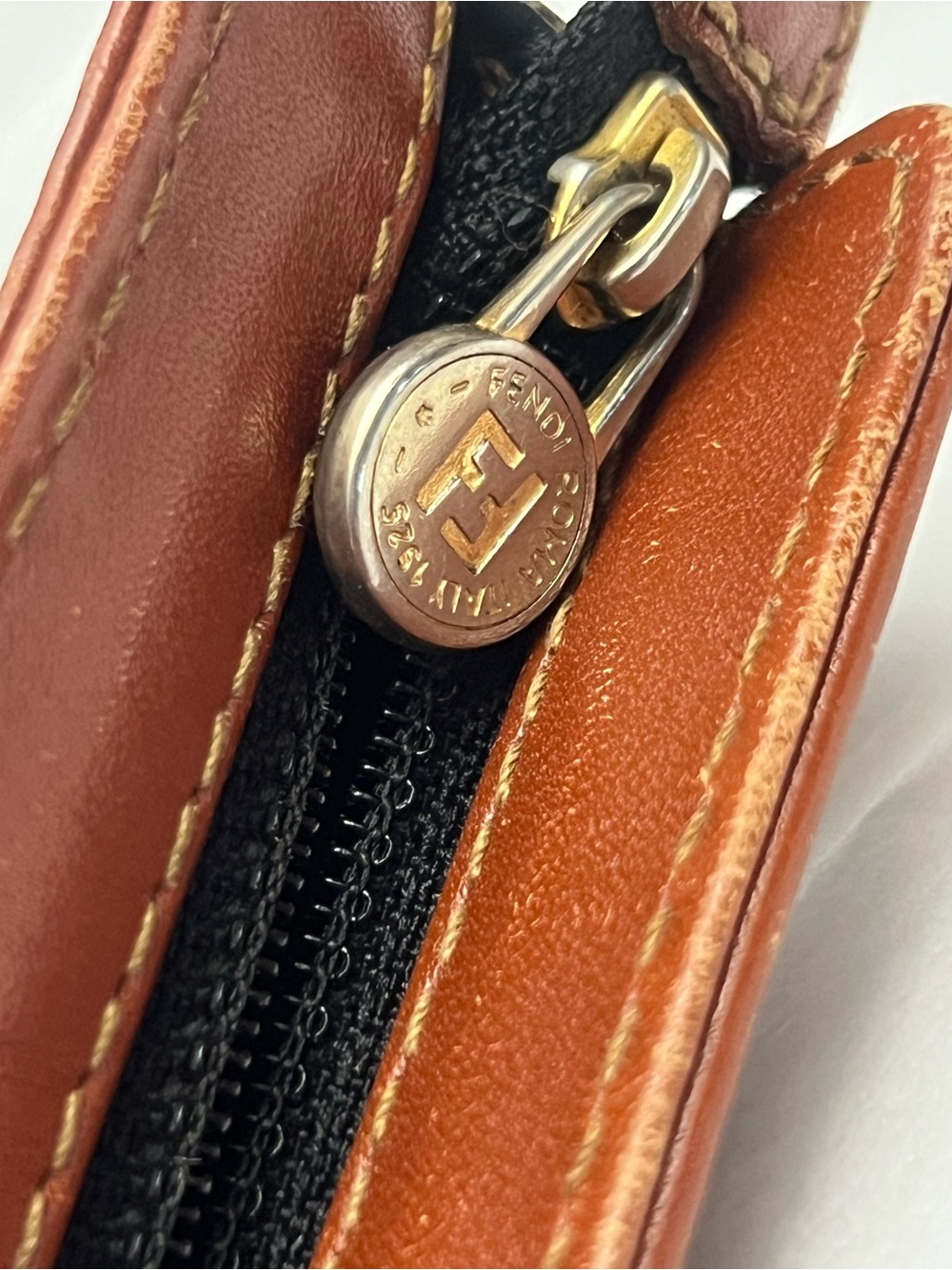 Fendi Zippered Small Pouch or Wallet with Zucca Pattern and Leather Trim, EUC - Picture 3 of 16
